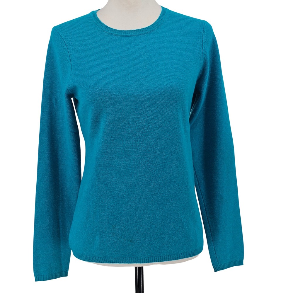 Charter Club Cashmere Sweater Size S Teal Blue Luxury Minimalist‎ Classic Office